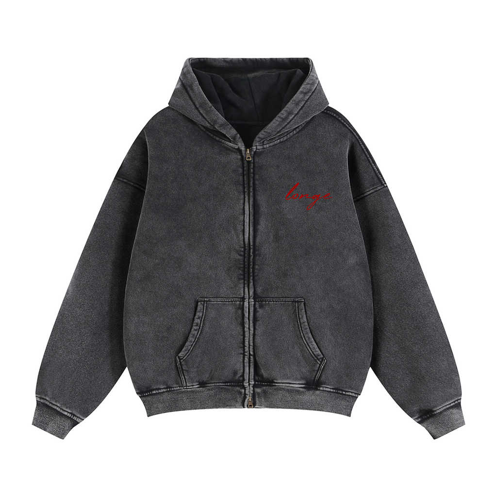 Zip-Through Boxy Fleece Hoodie