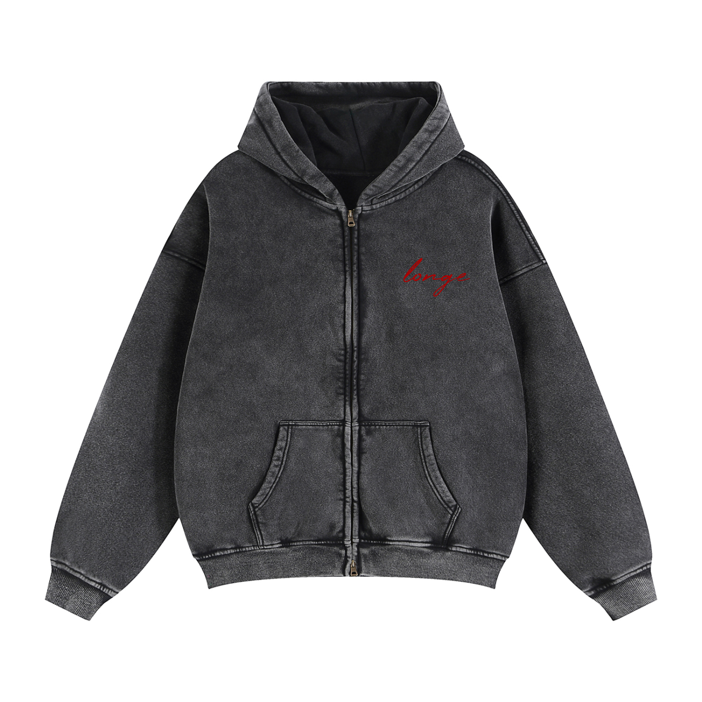 Zip-Through Boxy Fleece Hoodie