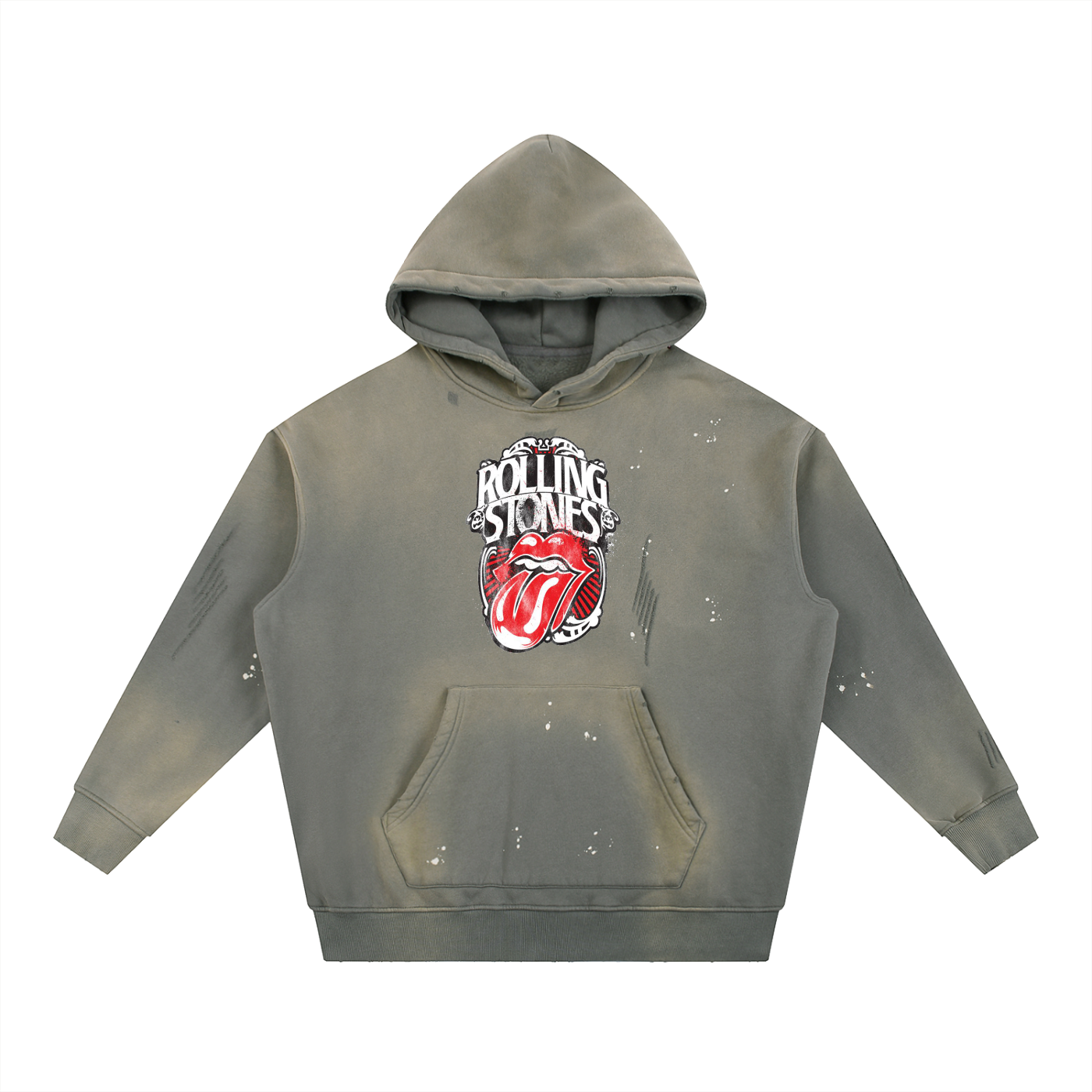 Vintage Washed Frayed Fleece Hoodie